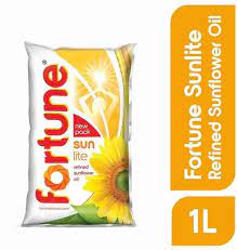 Fortune Refined Sunfower Oil 1 Ltr Pouch 16box