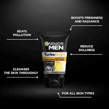GARNIER MEN Turbo Bright FACE WASH 100gm - Image 4