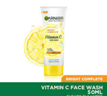 GARNIER BRIGHT COMPLETE FACE WASH VITAMIN C 50 GM