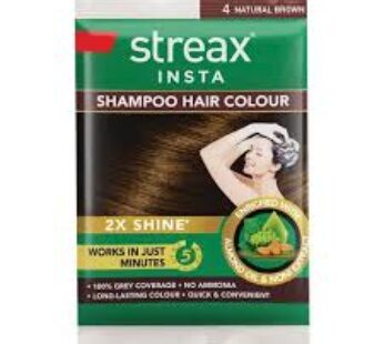 STREAX INSTA NATURAL BROWN SHAMPOO HAIR COLOUR 12ps