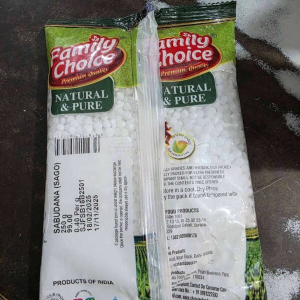 FAMILY CHOICE NATURAL AND PURE SABUDANA SAGO 250 GM - Image 3