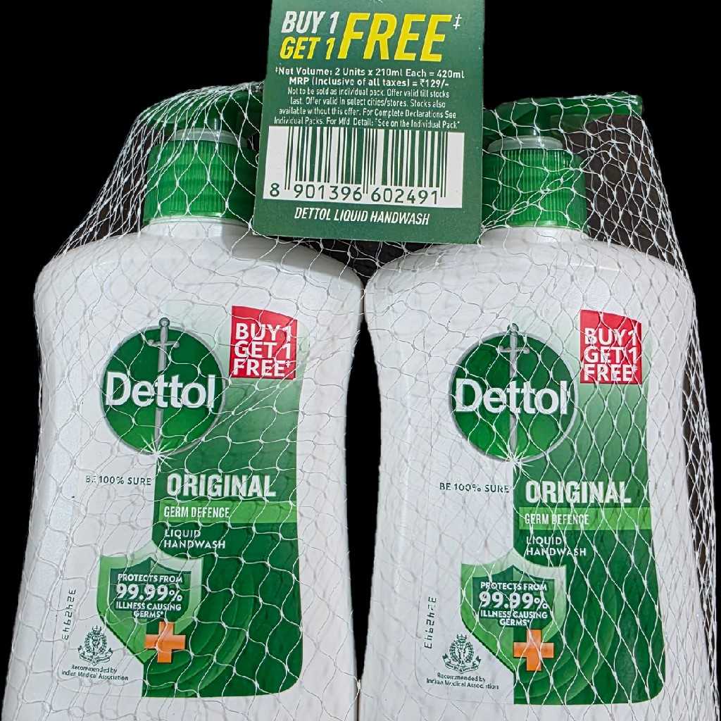 Dettol PUMP 250 Ml 1+1 BUY 1 GET 1 FREE original Liqui HANDWASH
